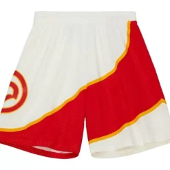 Apparel Mitchell & Ness Shorts-Cream Swingman Shorts Atlanta Hawks 1986