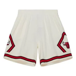Apparel Mitchell & Ness Shorts-Cream Swingman Shorts Chicago Bulls 1997