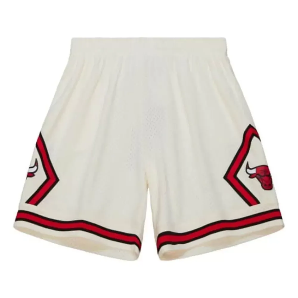 Apparel Mitchell & Ness Shorts-Cream Swingman Shorts Chicago Bulls 1997