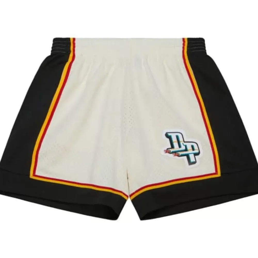 Apparel Mitchell & Ness Shorts-Cream Swingman Shorts Detroit Pistons 1998