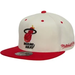 Headwear Mitchell & Ness -Cream Team Fitted Hwc Hat Miami Heat