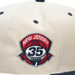 Headwear Mitchell & Ness -Cream Team Fitted Hwc Hat New Jersey Nets