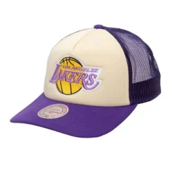 Headwear Mitchell & Ness -Cream Trucker Hwc Snapback Los Angeles Lakers