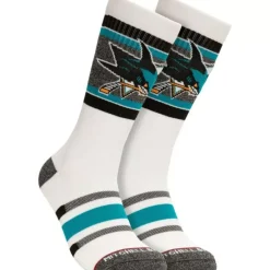Apparel Mitchell & Ness Accessories-Cross Bar Crew Socks San Jose Sharks