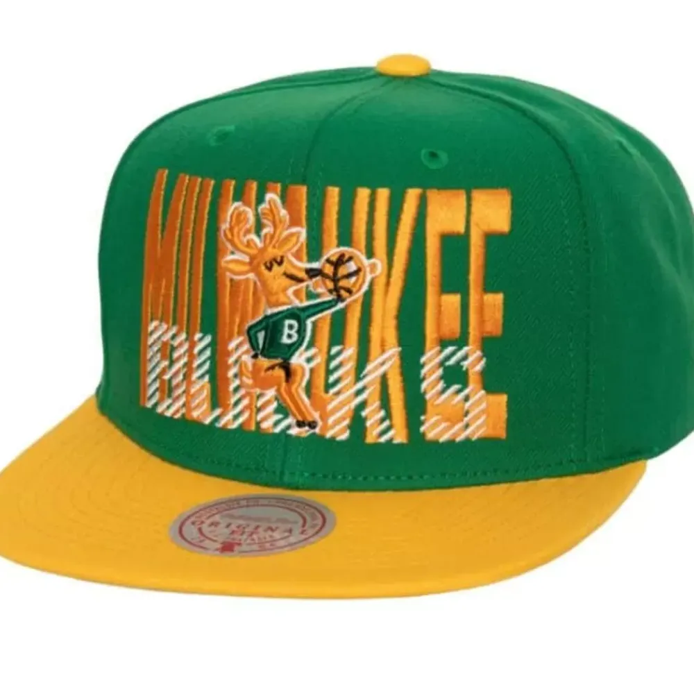 Headwear Mitchell & Ness -Cross Check Snapback Hwc Milwaukee Bucks