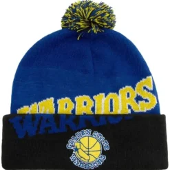 Headwear Mitchell & Ness -Double Take Pom Knit Hwc Golden State Warriors