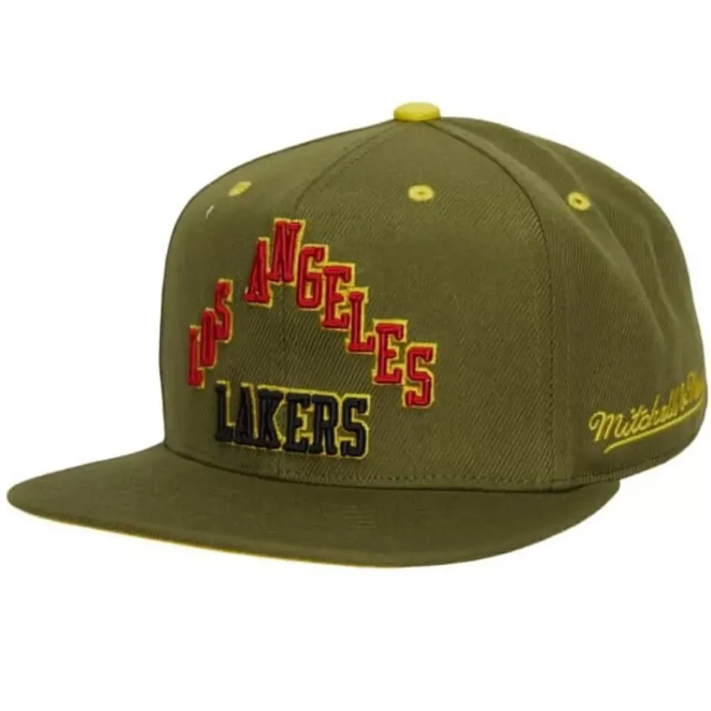 Headwear Mitchell & Ness -Dusty Olive Fitted Hwc Los Angeles Lakers