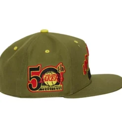 Headwear Mitchell & Ness -Dusty Olive Fitted Hwc Los Angeles Lakers