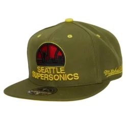 Headwear Mitchell & Ness -Dusty Olive Fitted Hwc Seattle Supersonics