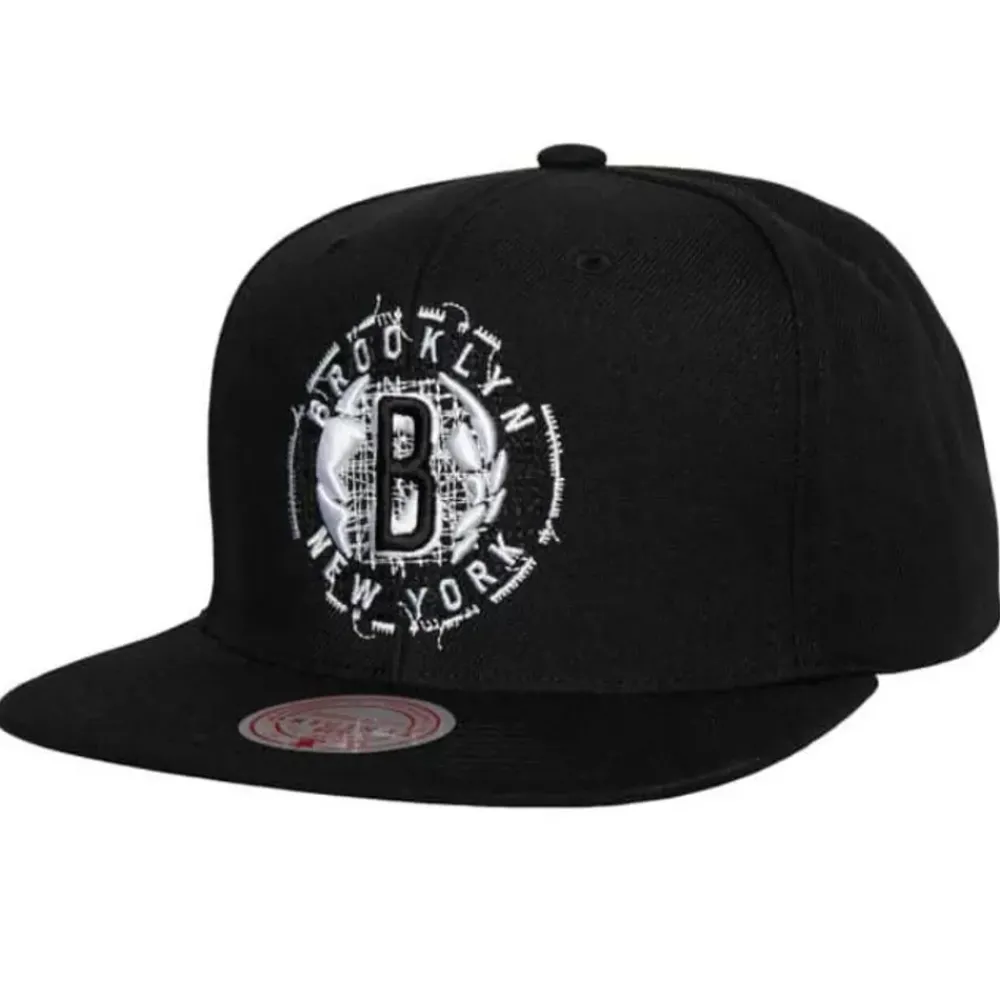Headwear Mitchell & Ness -Embroidery Glitch Snapback Brooklyn Nets