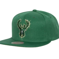 Headwear Mitchell & Ness -Embroidery Glitch Snapback Milwaukee Bucks