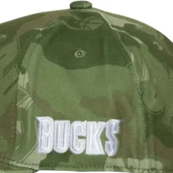 Headwear Mitchell & Ness -Ghost Camo Stretch Fitted Hwc Milwaukee Bucks