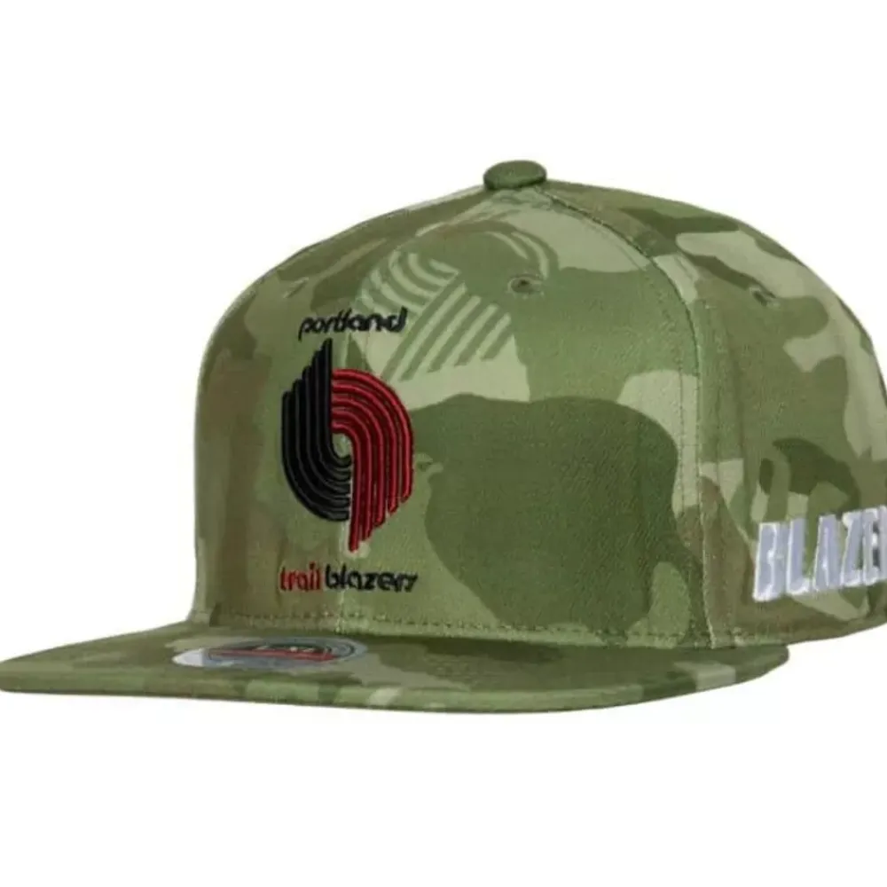 Headwear Mitchell & Ness -Ghost Camo Stretch Fitted Hwc Trail Portland Trail Blazers
