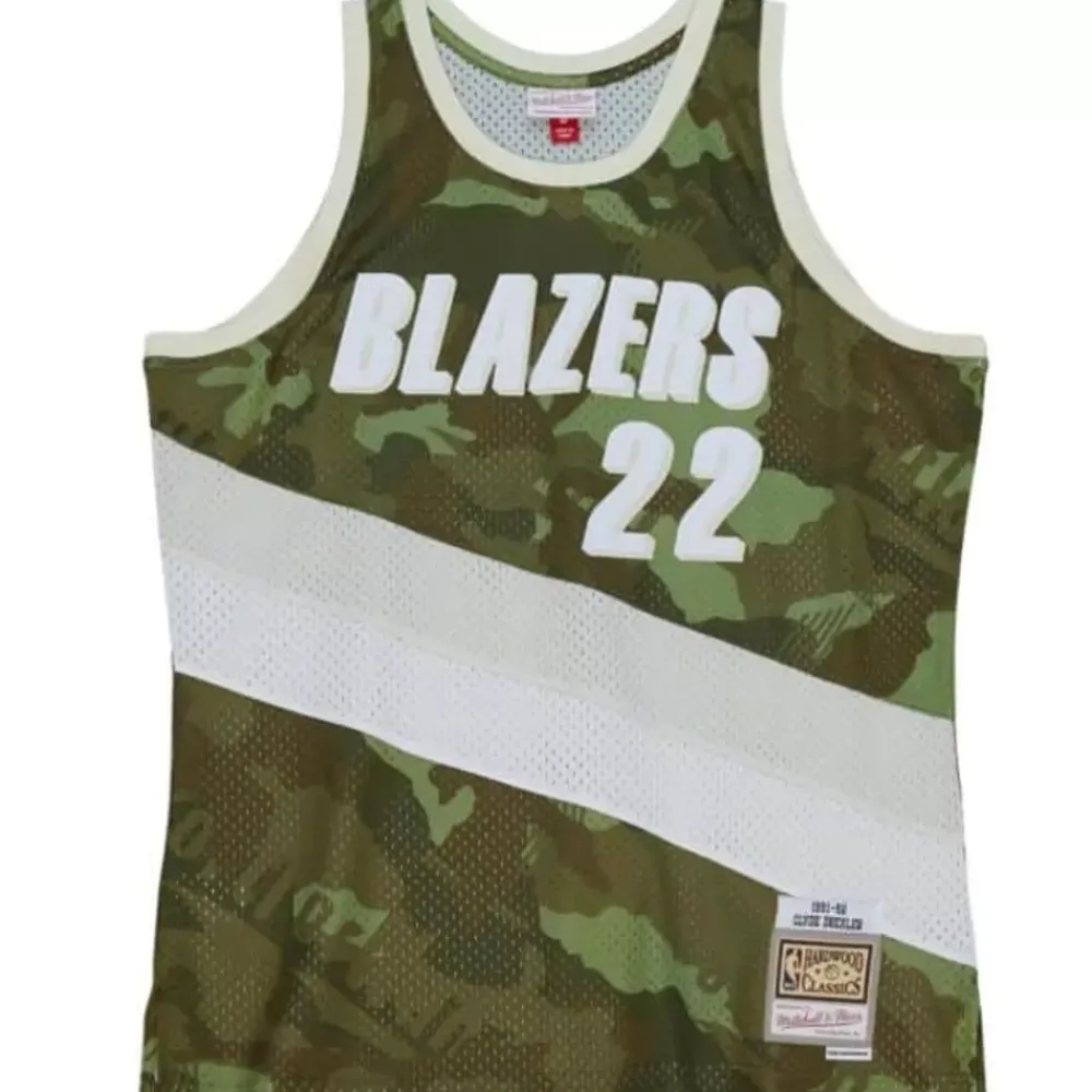 Jerseys Mitchell & Ness -Ghost Green Camo Swingman Clyde Drexler Portland Trail Blazers 1991-92 Jersey