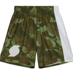 Apparel Mitchell & Ness Shorts-Ghost Green Camo Swingman Portland Trail Blazers 1991-92 Shorts