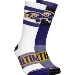 Apparel Mitchell & Ness Accessories-Hail Mary Crew Socks Baltimore Ravens