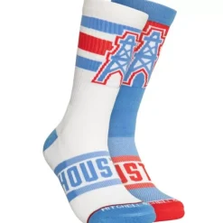 Apparel Mitchell & Ness Accessories-Hail Mary Crew Socks Houston Oilers