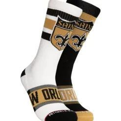 Apparel Mitchell & Ness Accessories-Hail Mary Crew Socks New Orleans Saints