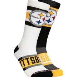 Apparel Mitchell & Ness Accessories-Hail Mary Crew Socks Pittsburgh Steelers