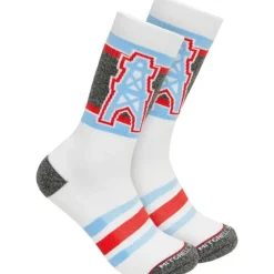 Apparel Mitchell & Ness Accessories-Interception Crew Socks Houston Oilers