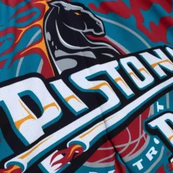Apparel Mitchell & Ness Shorts-Jumbotron 2.0 Sublimated Shorts Detroit Pistons