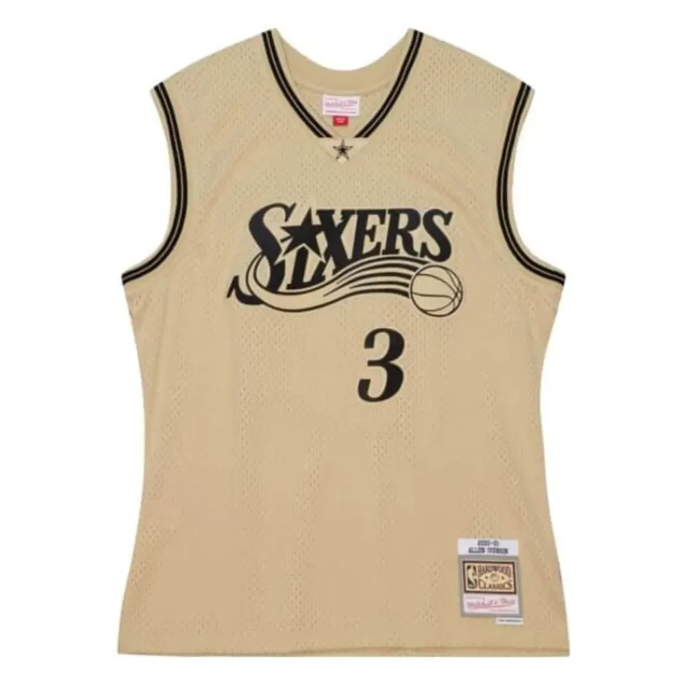 Jerseys Mitchell & Ness -Khaki Black Swingman Allen Iverson Philadelphia 76Ers 2000-01 Jersey