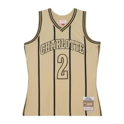Jerseys Mitchell & Ness -Khaki Black Swingman Larry Johnson Charlotte Hornets 1992-93 Jersey