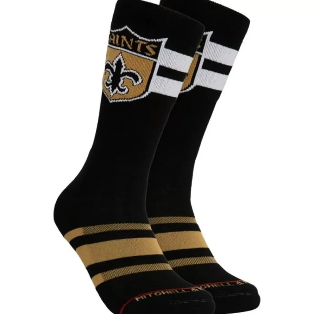 Apparel Mitchell & Ness Accessories-Lateral Crew Socks New Orleans Saints