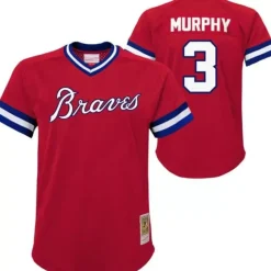 Apparel Mitchell & Ness Big Kids-Mesh Bp Jersey Atlanta Braves 1980 Dale Murphy