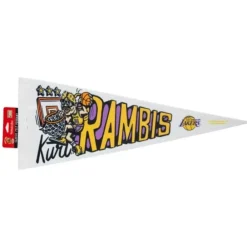 Apparel Mitchell & Ness Accessories-M&N X Glco Los Angeles Lakers Pennant Kurt Rambis