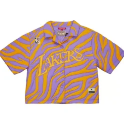 Apparel Mitchell & Ness T-Shirts & Tops-M&N X Melody Ehsani Puffer Shirt Los Angeles Lakers