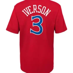 Apparel Mitchell & Ness Big Kids-Name & Number Tee Philadelphia 76Ers Allen Iverson