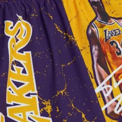 Apparel Mitchell & Ness Shorts-Player Burst Mesh Shorts Los Angeles Lakers Shaquille O'Neal
