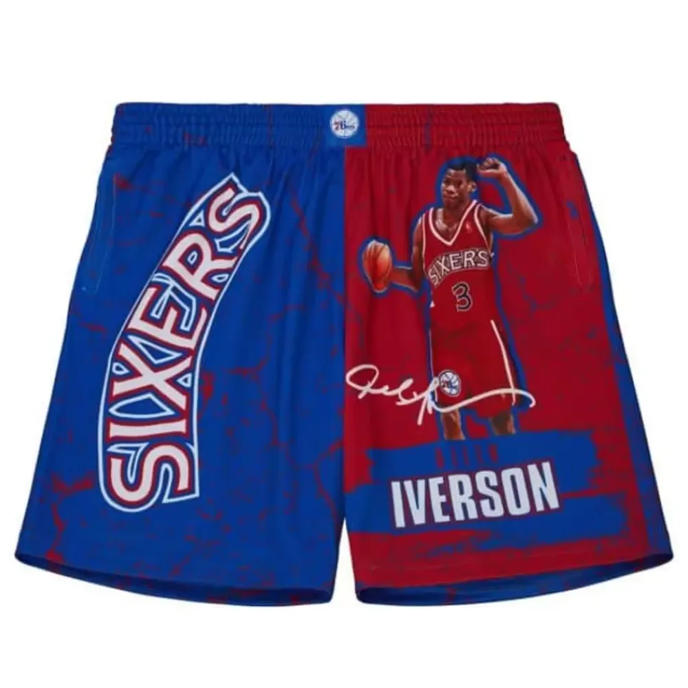 Apparel Mitchell & Ness Shorts-Player Burst Mesh Shorts Philadelphia 76Ers Allen Iverson