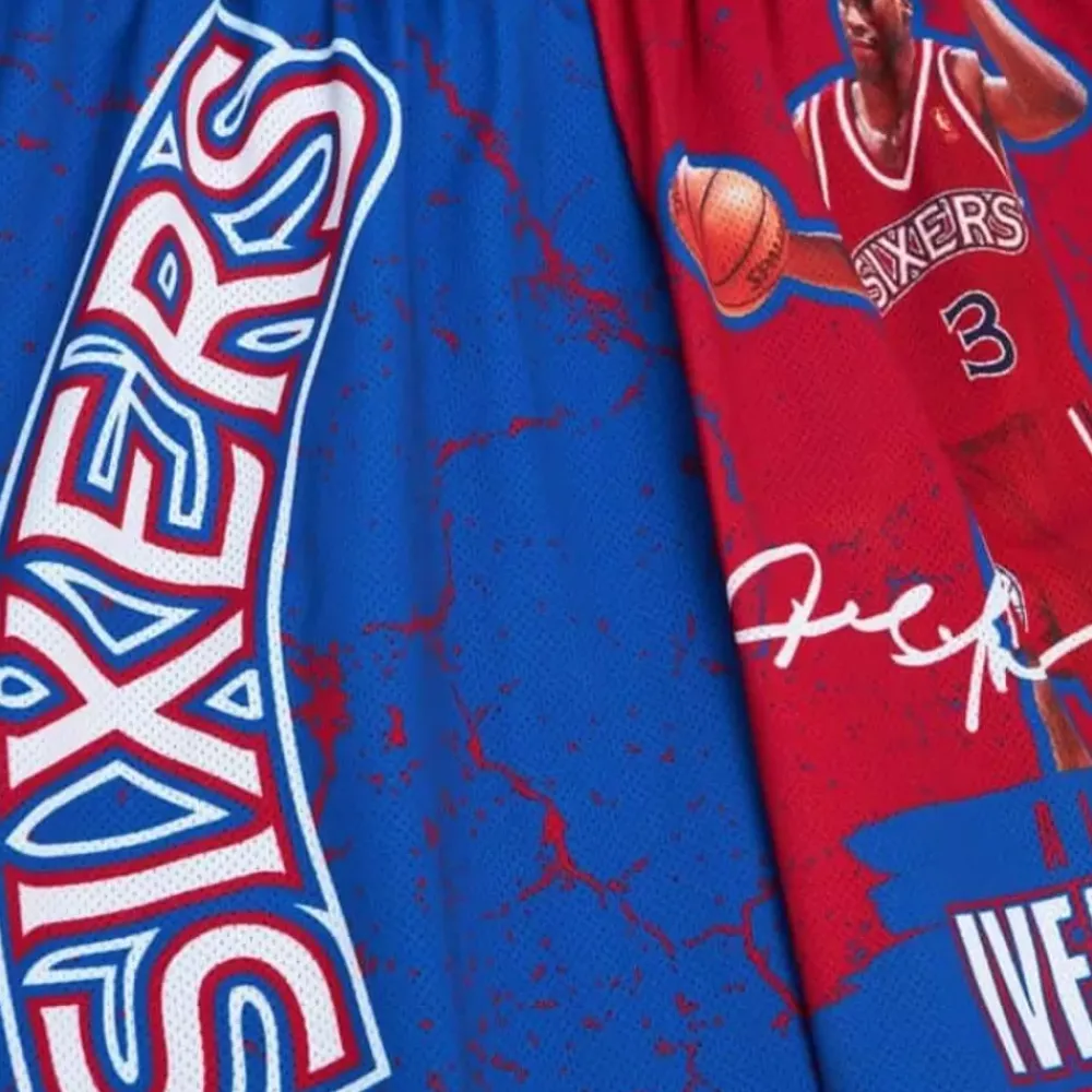 Apparel Mitchell & Ness Shorts-Player Burst Mesh Shorts Philadelphia 76Ers Allen Iverson