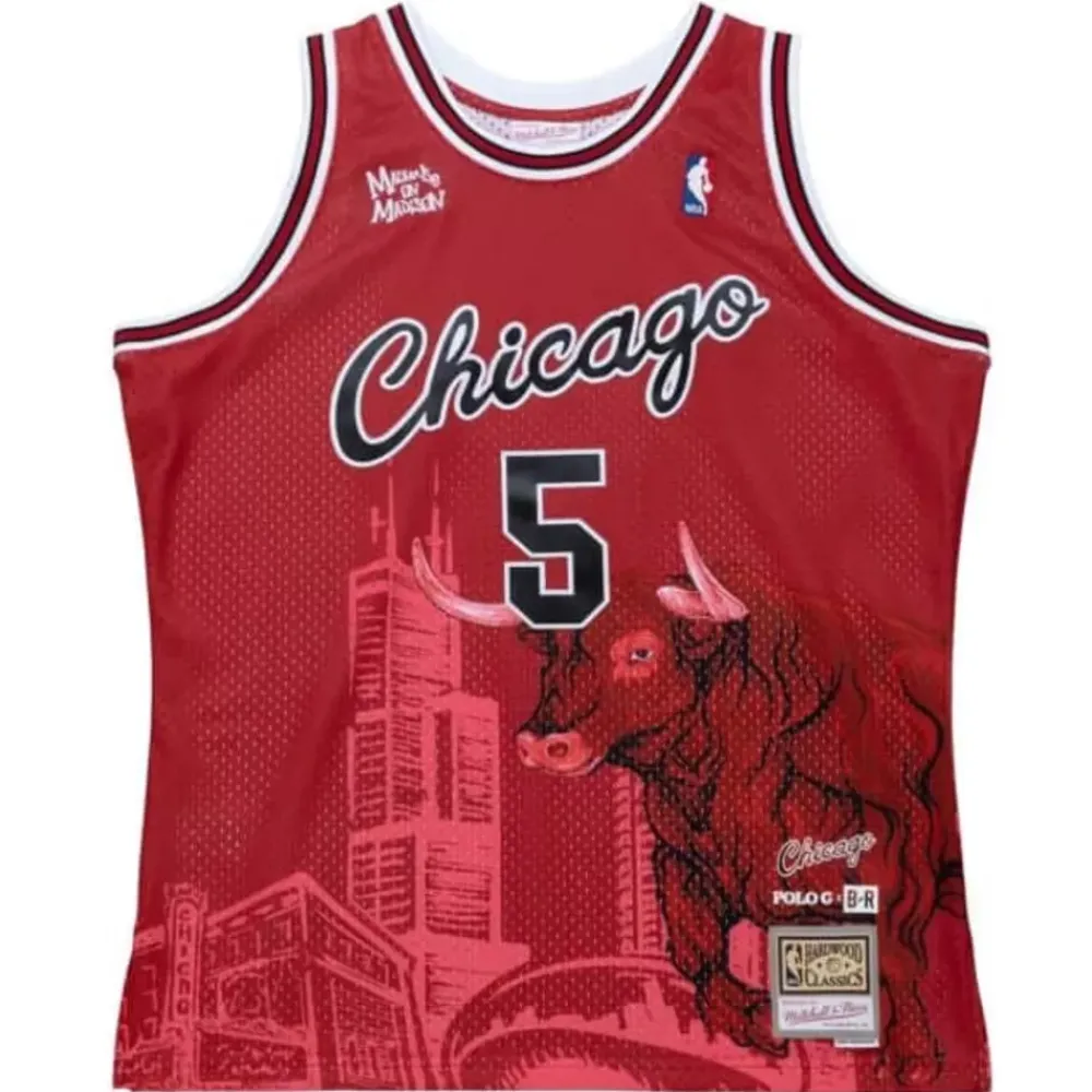 Jerseys Mitchell & Ness -Polo G X Br Remix Swingman Chicago Bulls Jersey