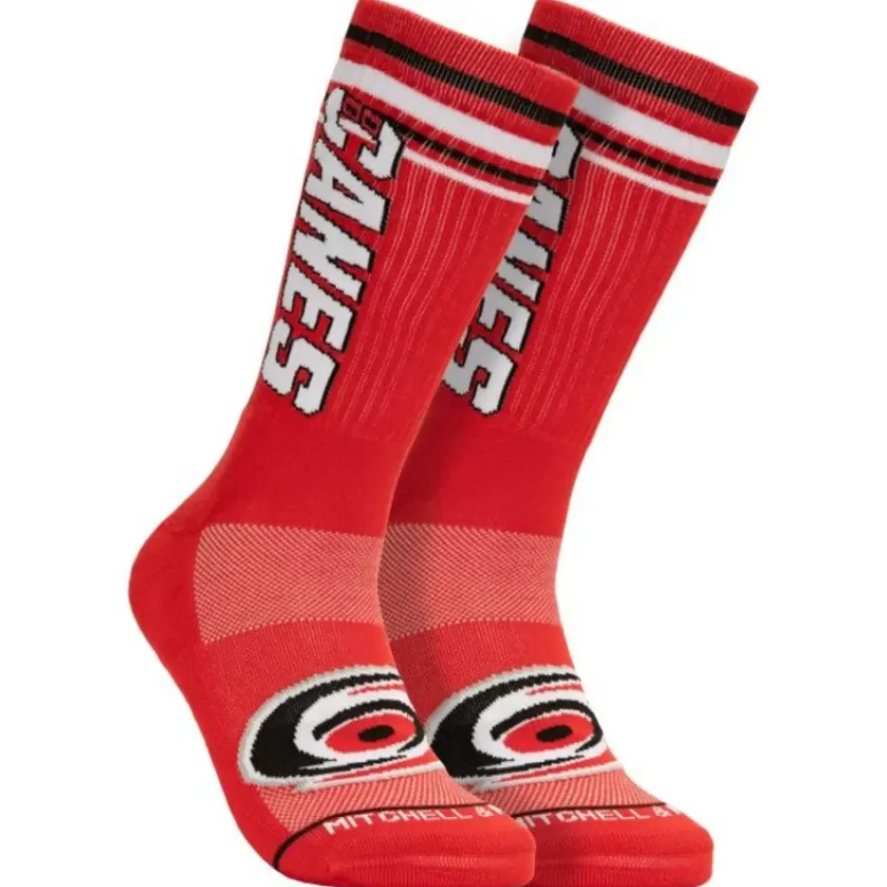 Apparel Mitchell & Ness Accessories-Power Play Crew Socks Carolina Hurricanes