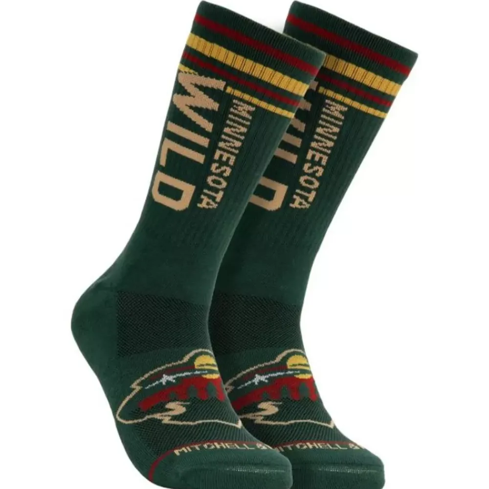 Apparel Mitchell & Ness Accessories-Power Play Crew Socks Minnesota Wild