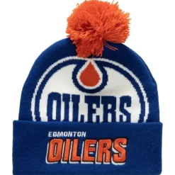 Headwear Mitchell & Ness -Punch Out Pom Knit Edmonton Oilers