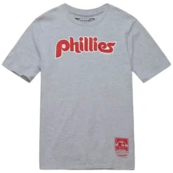 Apparel Mitchell & Ness Big Kids-Pushed Logo Tee Philadelphia Phillies