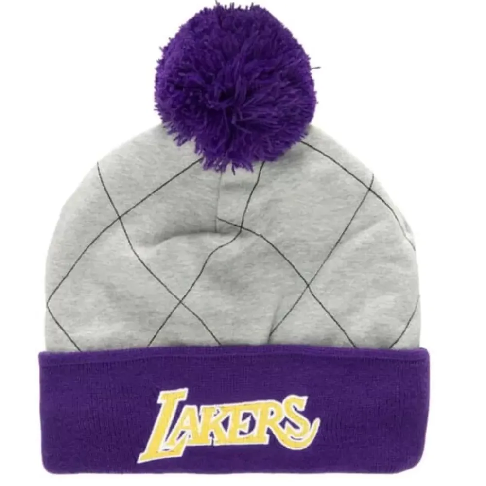 Headwear Mitchell & Ness -Quilted Pom Beanie Hwc Los Angeles Lakers