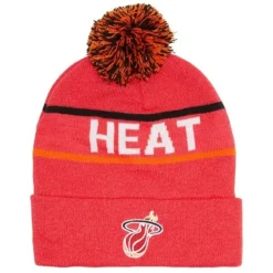 Headwear Mitchell & Ness -Reload 2.0 Pom Knit Beanie Miami Heat