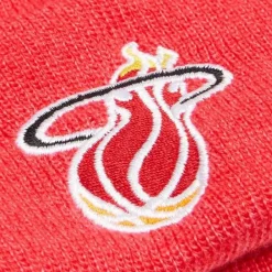 Headwear Mitchell & Ness -Reload 2.0 Pom Knit Beanie Miami Heat