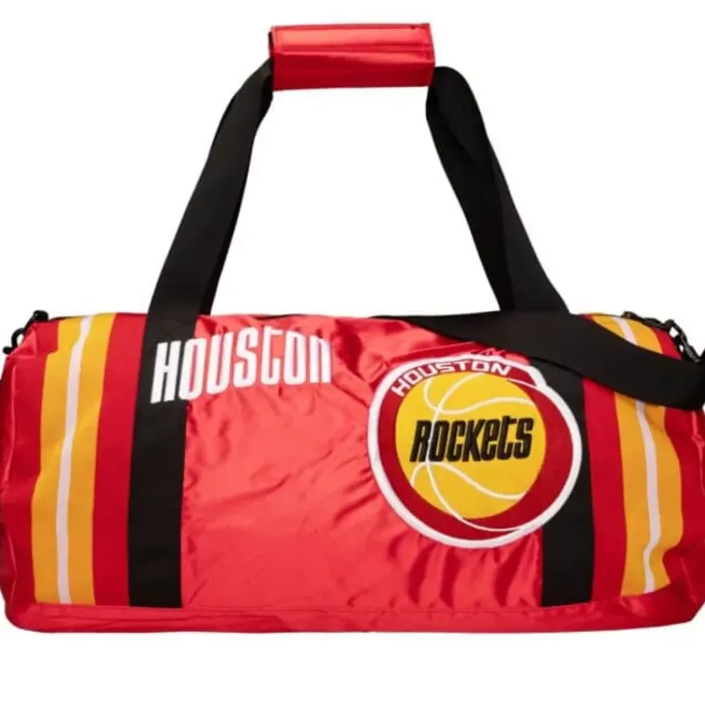 Apparel Mitchell & Ness Accessories-Satin Duffel Bag Houston Rockets