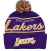 Headwear Mitchell & Ness -Script Pom Beanie Hwc Los Angeles Lakers
