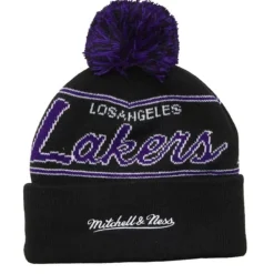Headwear Mitchell & Ness -Script Pom Beanie Hwc Los Angeles Lakers