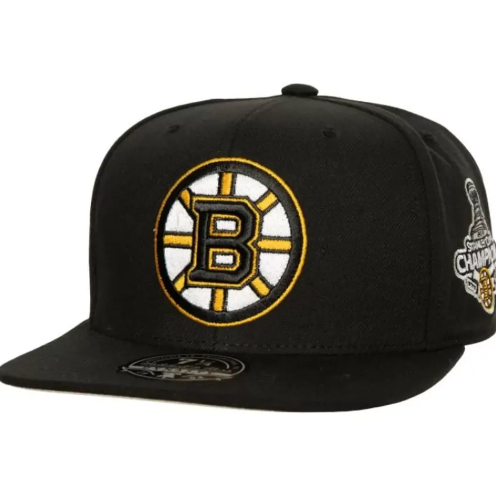 Headwear Mitchell & Ness -Side Patch Fitted Boston Bruins