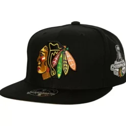 Headwear Mitchell & Ness -Side Patch Fitted Chicago Blackhawks