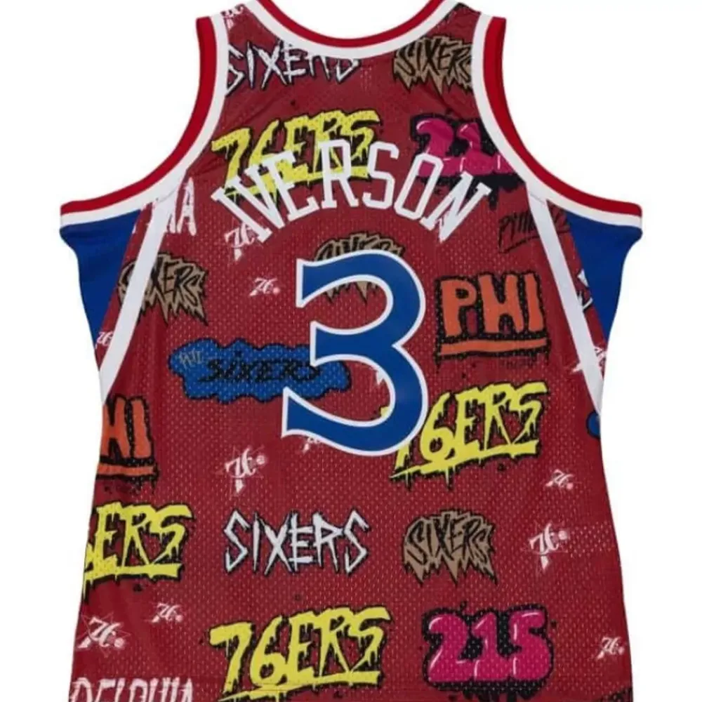 Jerseys Mitchell & Ness -Slap Sticker Swingman Allen Iverson Philadelphia 76Ers 1996-97 Jersey