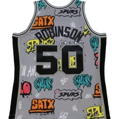 Jerseys Mitchell & Ness -Slap Sticker Swingman David Robinson San Antonio Spurs 1998-99 Jersey